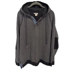 Carbon2cobalt Mens Sz L Gray Hoodie Sweatshirt Denim Trim